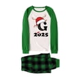 thumbnail image 4 of Moda Navidad Mujer Mamá Estampado a Cuadros Blusa Pantalones Ropa Familiar Pijamas Mujer Poliéster Tops Pantalones, 4 of 4