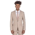 thumbnail image 2 of Porto Filo Men's 2 Piece Beige Windowpane Slim Fit Suit, 2 of 6