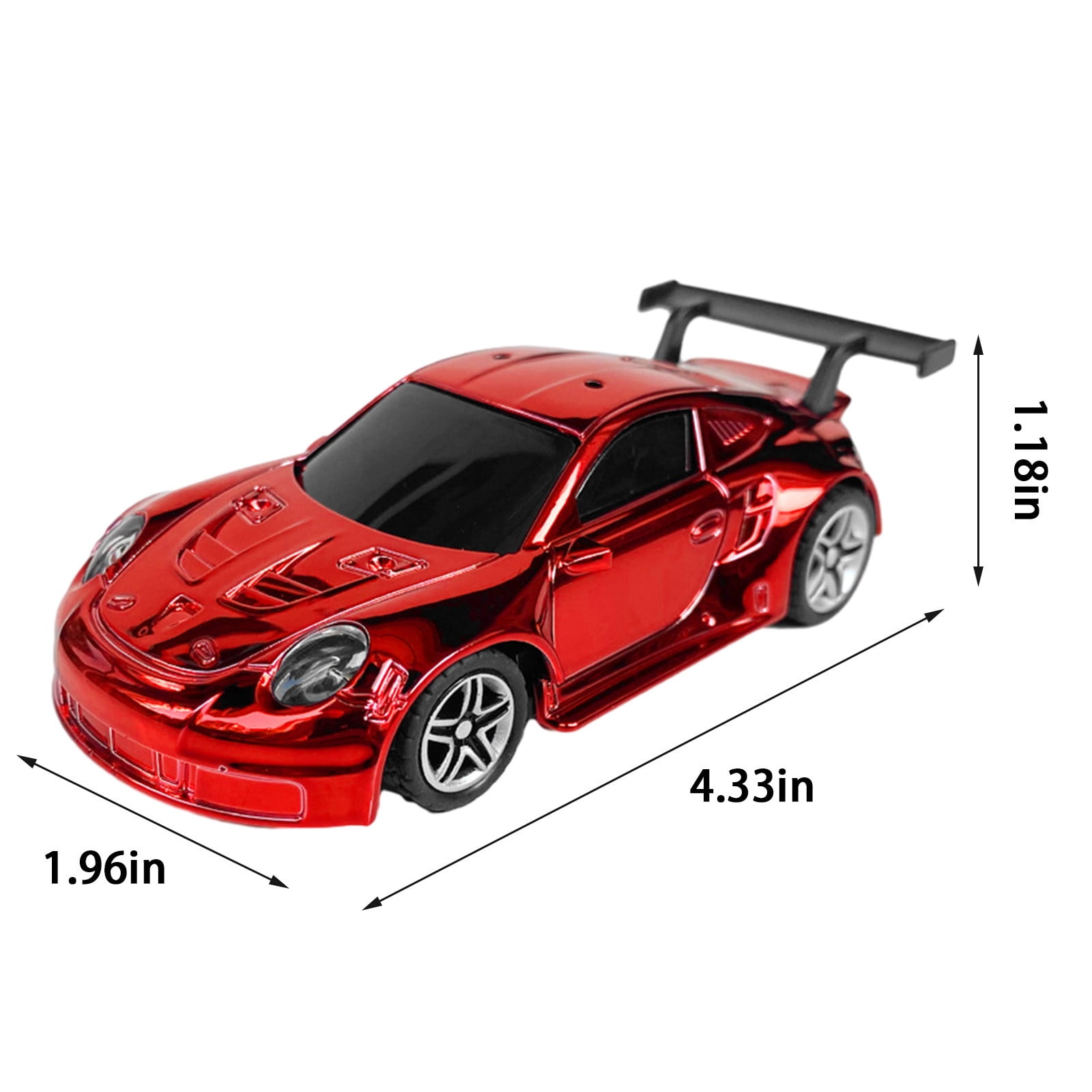 Toy Car RC Tesla Roadster in 1:64 Scale, Remote-Control Vehicle with Controller & USB Cable, Works On & Off Track