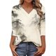 thumbnail image 3 of TaTaai Women Fashion Loose Printed V-Neck Top 3/4 Sleeve Casual Tee Ladies Daily Leisure Wear Soft Comfortable Non-See-Through No Fading Lightweight Top Gift, 3 of 8