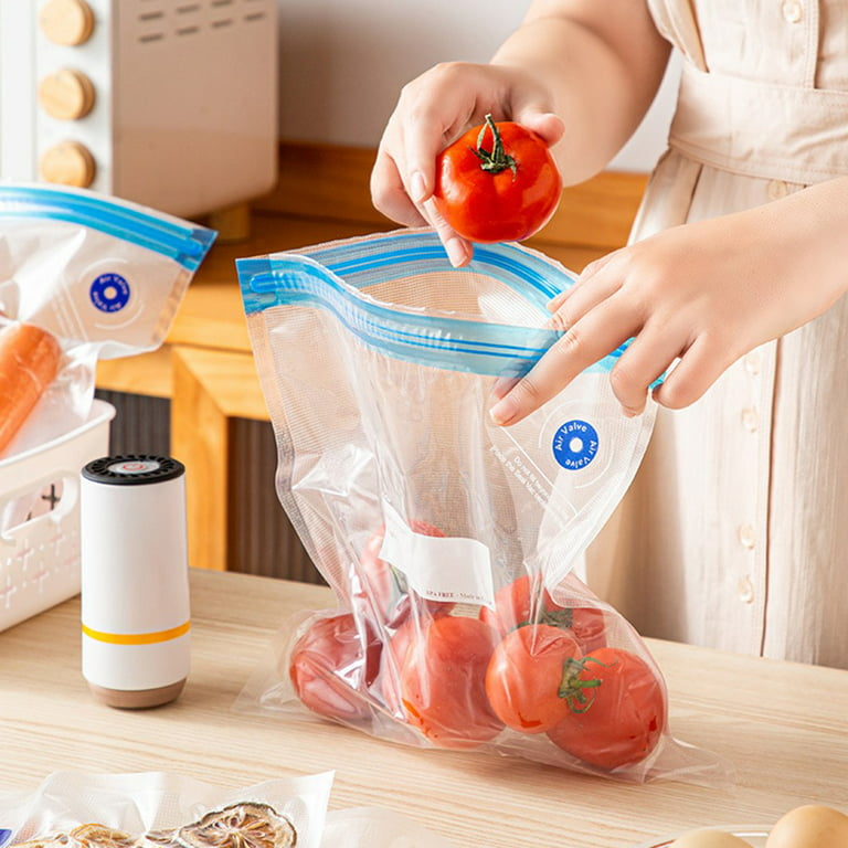 5PCS/10PCS Kitchen Food Saver Vacuum Bag Reusable Food Air Vacuum