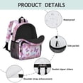 thumbnail image 4 of Butterfly and Cherry Blossom Pink Backpack for School, Cute School Bag with Adjustable Shoulder Straps and Padded Back, 15"x11.42"x5.5", 4 of 5
