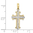thumbnail image 6 of Auriga Fine Jewelry 10K Yellow Gold Rhodium Diamond- Cut Cross Pendant for Women (L- 26.9 mm, W- 14.5 mm), 6 of 6