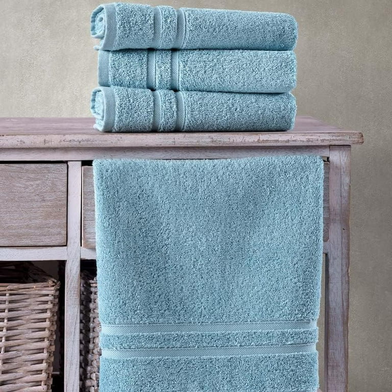 Hammam Linen Hand Towels Set Cool Grey Soft Fluffy, Absorbent and