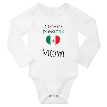 

I Love My Mexican Mom Baby Long Slevve Bodysuit (White 3-6 Months)