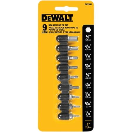 

Dewalt-DW2068 9 Piece 1 In. Hex Bit Set