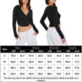 thumbnail image 2 of Blusa Mangas Largas Top con cuello en V profundo, parte superior con botones, camisa básica informal ajustada para mujer Ygjytge Negro T L para Mujer, 2 of 5