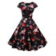 thumbnail image 1 of Vestido de fiesta de Navidad para mujer, Vestido de manga corta con cuello en V, estampado Vintage elegante, vestido de verano para fiesta de Navidad y Año Nuevo, bata 3XL, 2022, 1 of 4