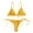 Yellow, variant on Utoimkio Womens Bikini Set Women Push Up High Cut Lace Up Smocked String Bikini Set Two Piece Swimsuit