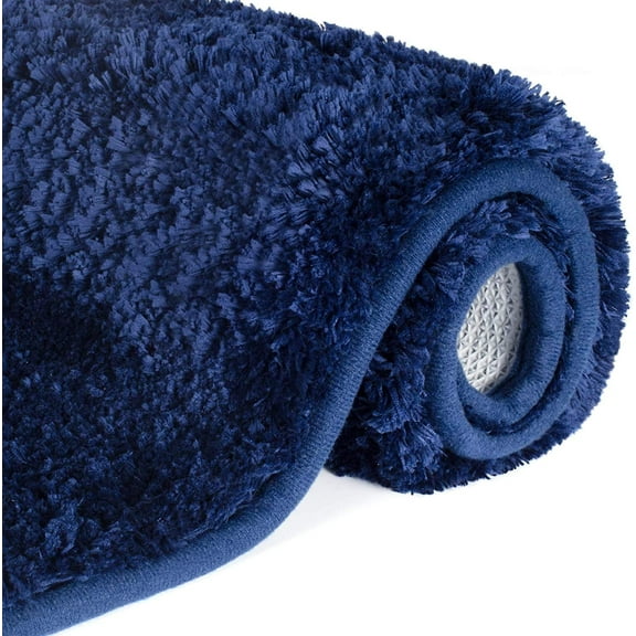 Lifewit 32" x20" Bathroom Rug Mat Plush Microfiber, Non-Slip, Water Absorbent, Blue