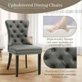 thumbnail image 3 of KCC Faux Leather Dining Chairs Set of 4, Upholstered High-end Tufted Dining Room Chair with Nailhead Back Ring Pull Trim Solid Wood Legs, Contemporary Nikki Collection Modern Style for Kitchen, Gray, 3 of 9