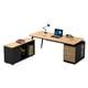 thumbnail image 2 of Bookshelf Storage Office Desk Standing Shelf Drawers Executive Computer Desks Writing European Mesa De Computador Furnitures My Lux Decor Round, 2 of 30