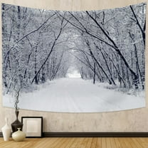 DaShan Winter Snow Forest Tapestry Wall Hanging,Winter Landscape Wall Decor for Bedroom Living Room Dorm,80"Wx60"L