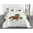 thumbnail image 3 of Ambesonne Turkey Quilted Bedspread Set 3 Pcs, Sport Themed Cartoon, King Size, Multicolor, 3 of 5