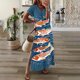 thumbnail image 2 of Vestido de Verano Largo para las Mujeres, Primavera Y Verano Cuello en V, Vestido de Manga Corta Casual Sólido, 2 of 3