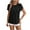 Black, variant on yillto Women Summer Tops Casual Chiffon Shirts Short Sleeve Tunics Blouse Crewneck Soft Comfy T-Shirt