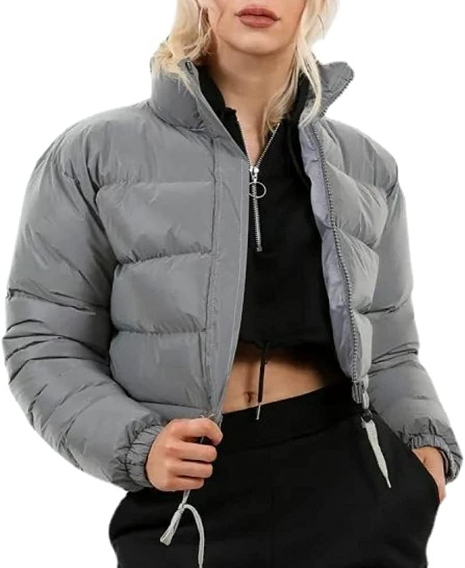 DanceeMangoos Cropped Puffer Jacket for Women Trendy Clothes for