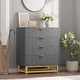 thumbnail image 5 of EastVita Modern 4 Drawer Dresser Wide Chest with Gold Metal Legs and Handles Wood Storage Organizer for Bedroom Living Room Hallway Grey, 5 of 6