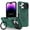 Darkgreen, variant on Dteck for iPhone 15 Pro Max Case with 360 Rotatable Magnetic Ring Stand Military-Grade Protection Compatatible with MagSafe Shockproof Translucent Phone Cases for Women men 6.7 Inch,Black