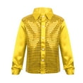 thumbnail image 1 of MSemis Chemises à Sequins pour Enfants Garçons Filles Costume de Danse de Rue Jazz Latin Or 160, 1 of 6