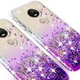 thumbnail image 5 of Compatible for Motorola Moto E5 Play Case, Moto E5 Cruise Case, with [Temper Glass Screen Protector] SOGA Diamond Liquid Quicksand Cover Cute Girl Women Hybrid Phone Case - Clear/Purple, 5 of 6