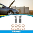thumbnail image 2 of Unique Bargains 2pcs AN3 3/8-24 Thread Turbo Brake Line Banjo Bolt with Copper Washers Single Banjo Bolt 25mm Length, 2 of 6