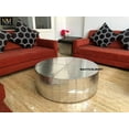 thumbnail image 5 of NauticalMart Aluminum Drum Shaped Coffee Table Hammered Coffee Table Aviator Living Room Furniture - Office Decor & Office Furniture (40 inches), 5 of 6