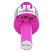 Bonaok Bluetooth Wireless Karaoke Microphone, Portable Handheld Karaoke Machine with LED Lights, Bluetooth Microphone Speaker Singing Gift for Kids Adults(Purple)