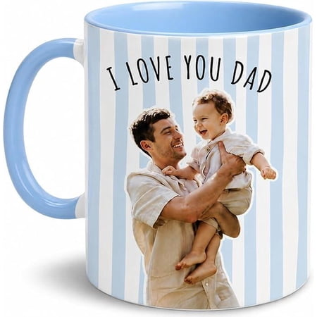 Personalized Dad Mug Gift For Fathers Day, Custom Dad Coffee Mug With Photo, Gift For Husband Dads Grandpa, I Love You Dads Cup, Daddy And Baby Photos Cup, Bekilab Ceramic Coffee Mug, 11oz 1