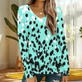 thumbnail image 2 of Long Sleeve Shirts for Women Trendy Flower Print V Neck Fall Fashion Blouses Boho Basic Tunic Tops Dressy Casual Clothes 2025, 2 of 5