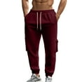 thumbnail image 2 of Lmnyox Sweatpants for Men Drawstring Waist Casual Athletic Cargo Pants Fall Winter Loose Joggers with Pocket, 2 of 9