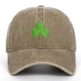 thumbnail image 2 of St. Patrick's Day Green Baseball Cap with Embroidered Shamrock, Adjustable Breathable Cotton Hat for Men and Women, Funny Festive Party Accessory for Holiday Celebrations and Gift Ideas Khaki, 2 of 5