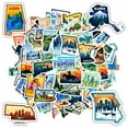 thumbnail image 5 of 35pcs Colorful State Decals Travel Stickers Landmark Stickers PVC Graffiti for Suitcases Laptops Guitars, 5 of 9