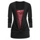 thumbnail image 1 of Más el tamaño de la plaza del brillo de la túnica de cuello camiseta Rosegal Tankinis, 1 of 5