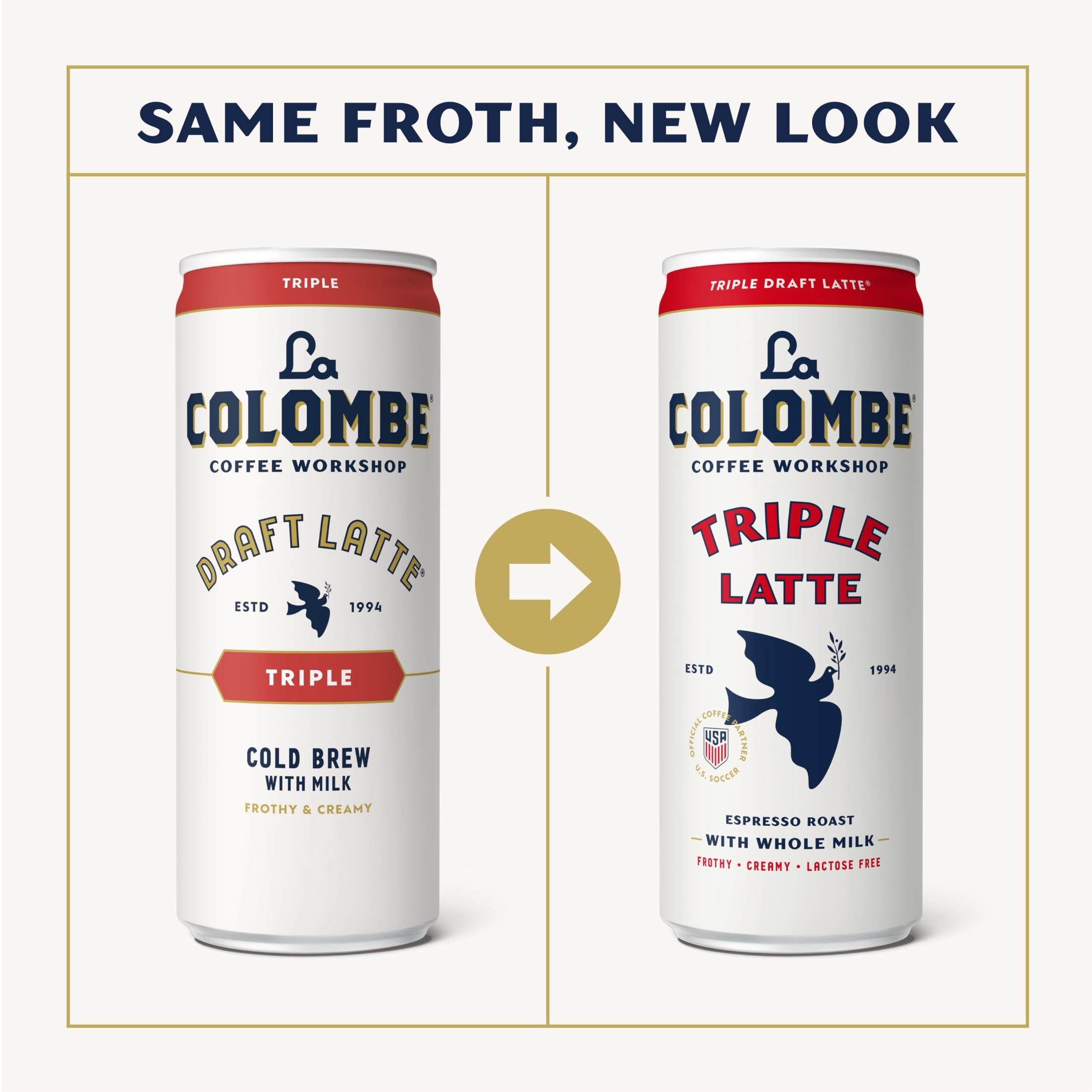 (2 pack) La Colombe Triple Draft Latte Cold Brew Ready-to-Drink Coffee, 11 fl oz, Can