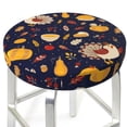 thumbnail image 3 of Balery Turkey And Autumn Round Bar Stool Seat Covers Velvet Fabric Adjustable Protects from Scratches and Stains for 14-17 Inch Chair-12 inch, 3 of 7
