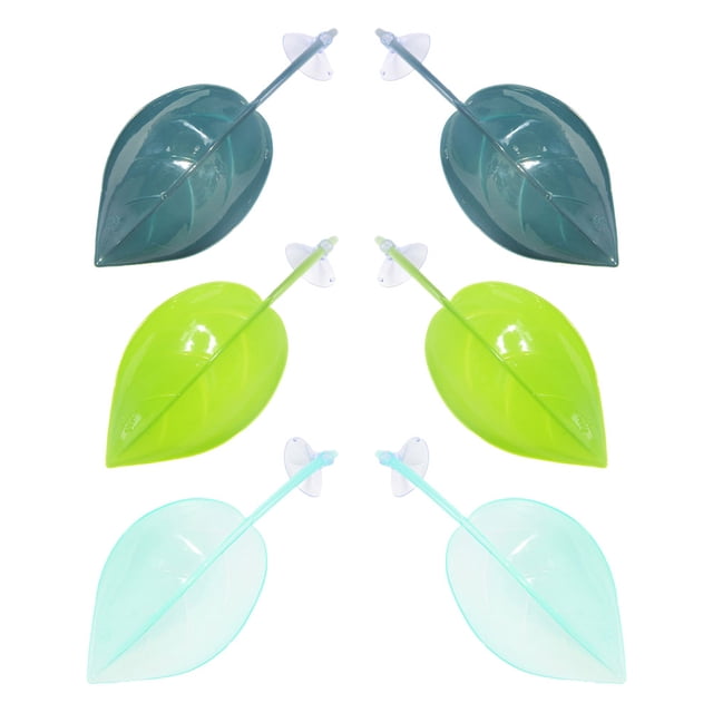 WASHWEPE 6pcs Artificial Leaves For Lizard Gecko Snake Climbing Accessories Secure Hideouts For Decoration Transparent