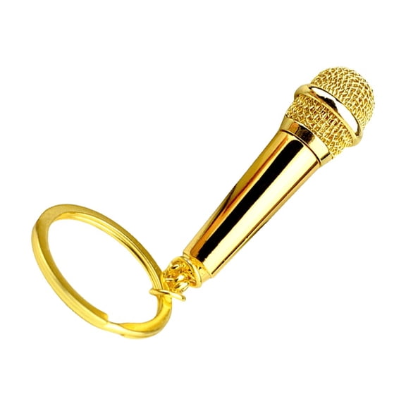 KUFptva Simulation Mic Keychain for Music Enthusiasts Microphone Pendant Keyring Stylish Bag Charm Unique for Singers