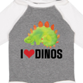 thumbnail image 4 of Inktastic Dinosaur I Love Dinos Prehistoric Jurassic Animal Boys or Girls Long Sleeve Baby Bodysuit, 4 of 5