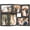 6 Holes Black Photo Frame, variant on 4 Picture Frame, 4x6 Four Folding Hinged Photo Frames, Rustic Wood Desk Family Photo Collage Stand Vertical on Tabletop for Birthday Family Lover Gift (Black)