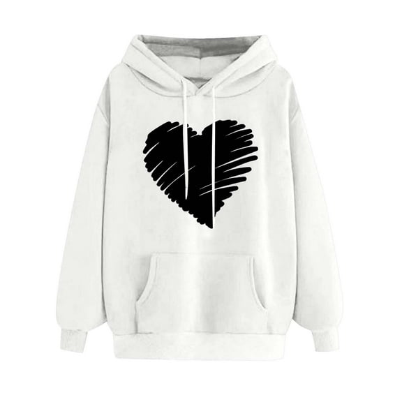 Under 10$ Buigttklop Women'S Print Winter Hoodie Pullover Tops Long Sleeved Comfortable Sweatshirt