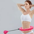 thumbnail image 3 of Aro de fitness inteligente con peso, 24 nudos desmontables, para masaje abdominal y esculpir el cuerpo, color rosa, 3 of 5