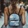 thumbnail image 4 of Eheartsgir Dragonfly Pattern Lots of Pockets Casual Daypack, Lightweight Travel Rucksack with Zipper Closure for Hiking Gym, 4 of 8