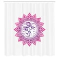 thumbnail image 2 of Ambesonne Sun Shower Curtain, Celestial Elements Floral, 69"Wx70"L, Purple Hot Pink White, 2 of 4