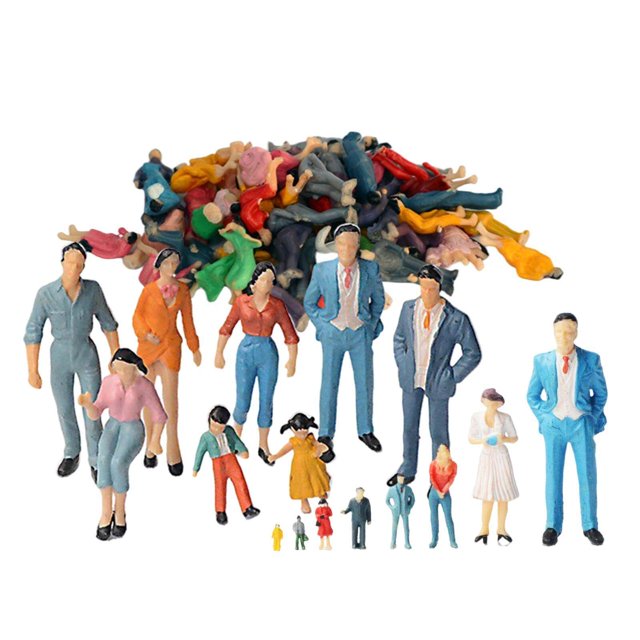 pitrice Hand Painted Figures Assorted Poses Sand Table Tiny Scenery Decorative 20pcs 25th