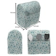 thumbnail image 4 of Blue Stand Mixer Cover, Raindrop Style Curly Leaves Motif in Soft Tones Nature Essence Blossom, Kitchen Appliance Organizer Bag Cover with Pockets, 5 Quarts, Turquoise and Eggshell, by Ambesonne, 4 of 4