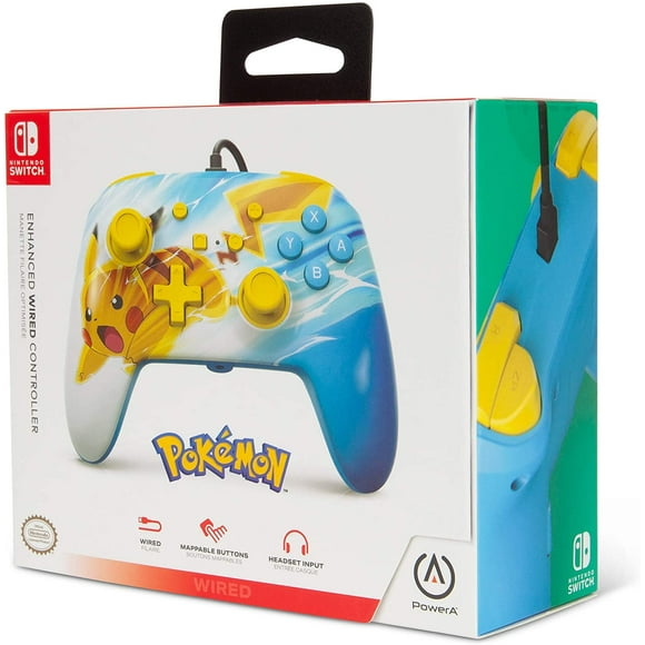 Switch Control Pikachu Attack Power A - Alambrico PDP Nintendo Switch