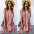 thumbnail image 2 of Femmes Robe Sans Manches Veste à Pois Volants Autour Imprimé Robe Robe en Vrac, Rose, 3XL, 2 of 6