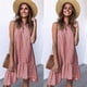 thumbnail image 2 of Vestido De Mujer Sin Mangas Chaleco De Puntos Con Volantes Vestido Suelto De Cuello Redondo, Rosa, XL Methold AP002086-28, 2 of 7