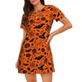 thumbnail image 1 of Easygdp Happy Halloween Camisón de manga corta para mujer, informal, estampado, 1 of 6